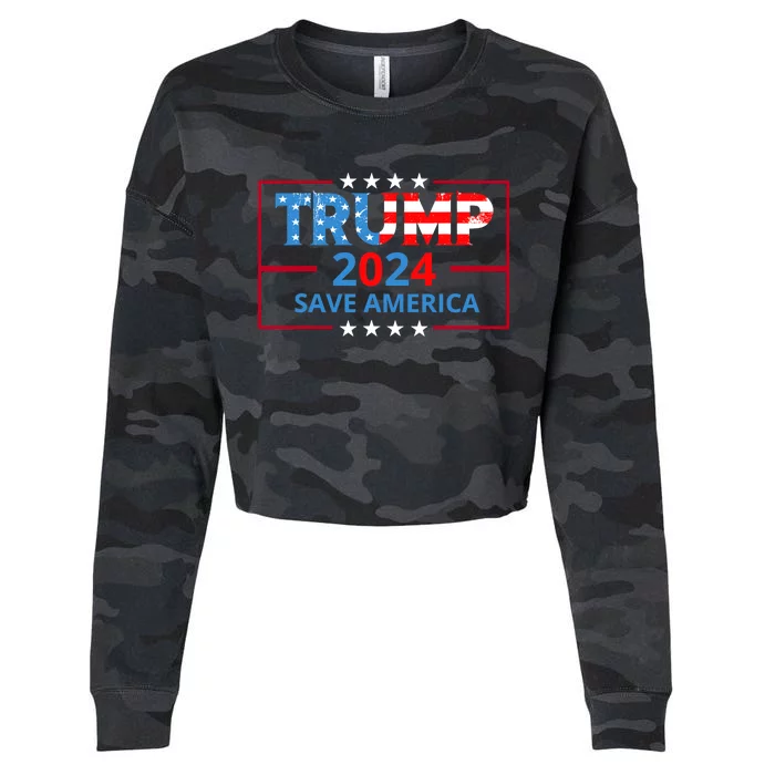 Trump 2024 Save America Trump 2024 Cropped Pullover Crew