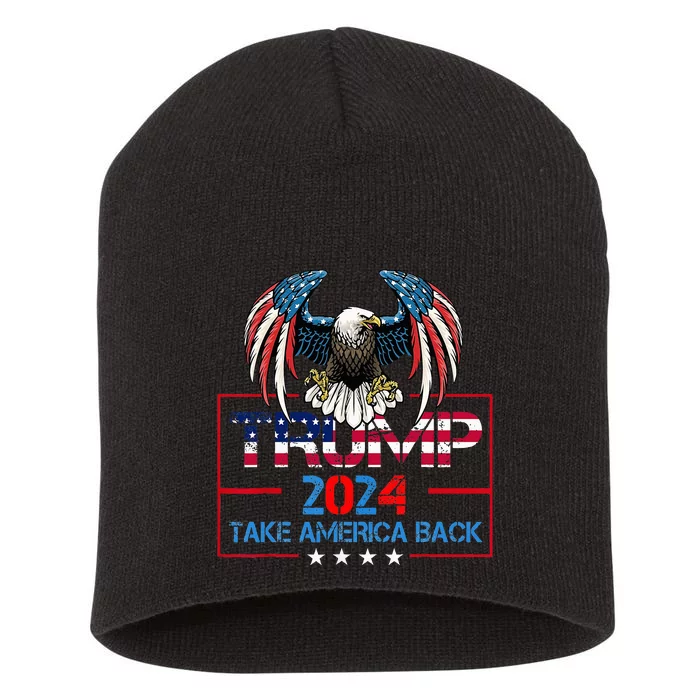 Trump 2024 Save America Again Usa Flag 2024 45 47 Short Acrylic Beanie