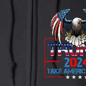 Trump 2024 Save America Again Usa Flag 2024 45 47 Full Zip Hoodie