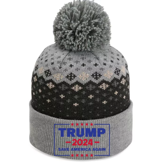 Trump 2024 Save American Again Election Campaign The Baniff Cuffed Pom Beanie