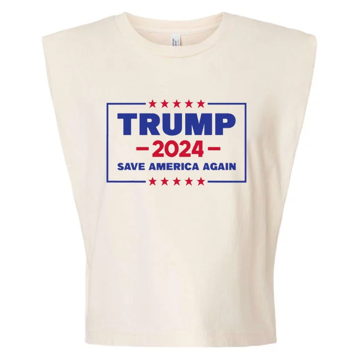 Trump 2024 Save American Again Election Campaign Garment-Dyed Women's Muscle Tee