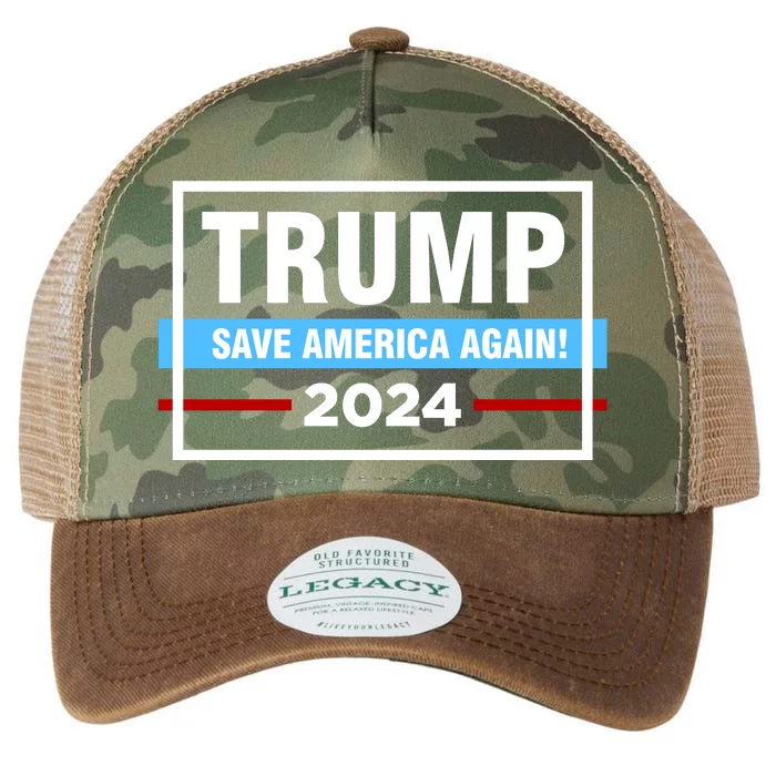 Trump 2024 Save America Again Legacy Tie Dye Trucker Hat