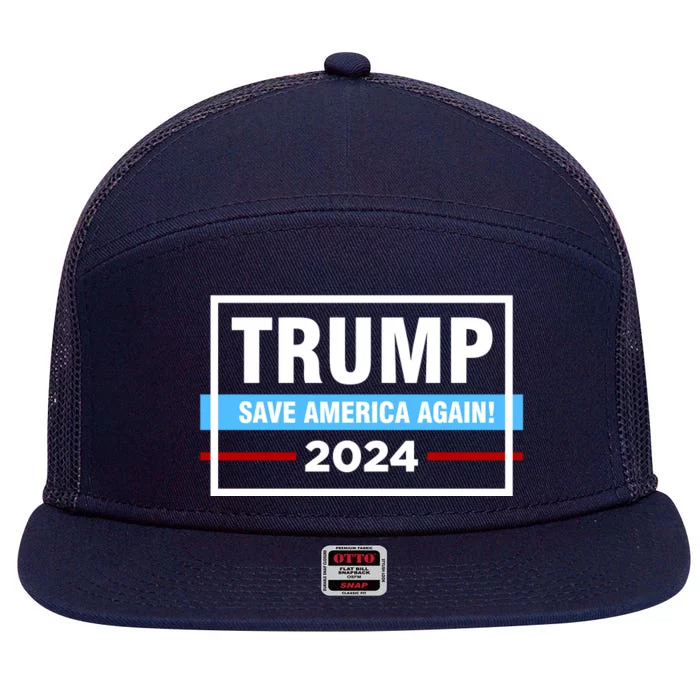 Trump 2024 Save America Again 7 Panel Mesh Trucker Snapback Hat