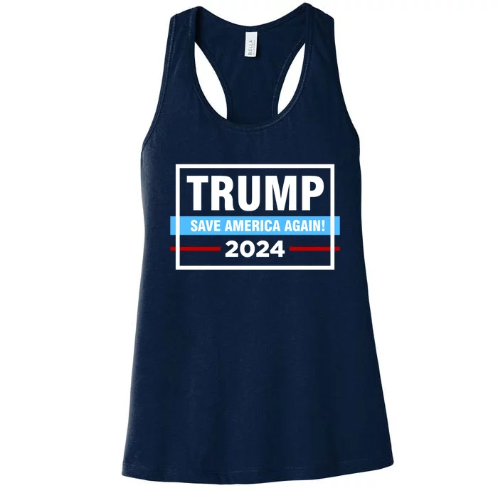 Trump 2024 Save America Again Women's Racerback Tank