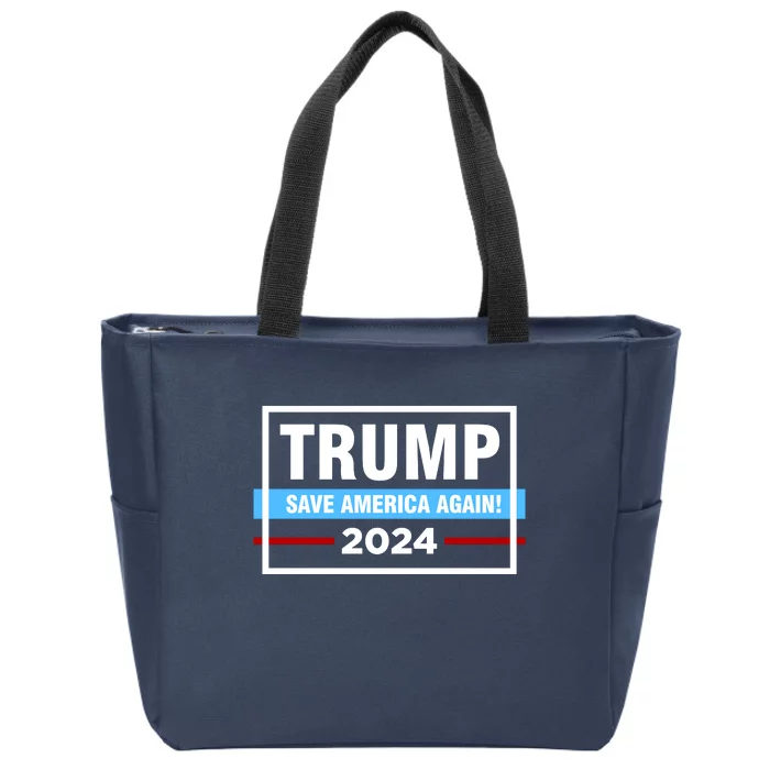 Trump 2024 Save America Again Zip Tote Bag