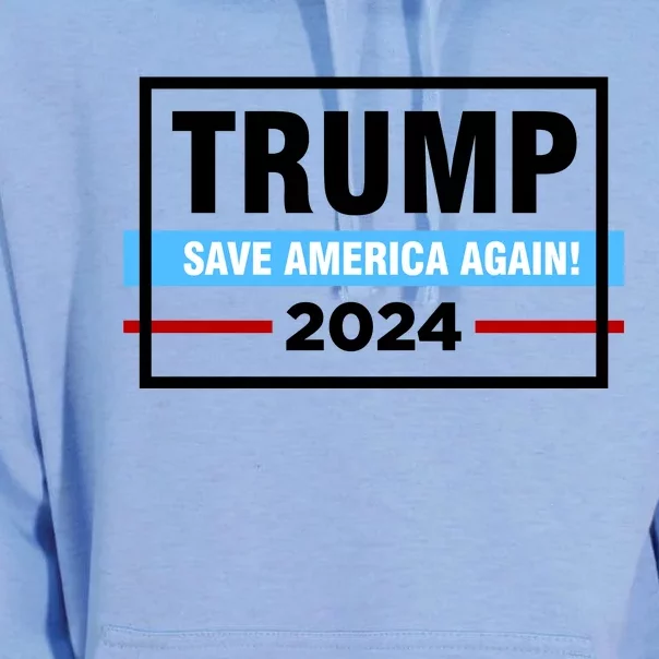 Trump 2024 Save America Again Unisex Surf Hoodie