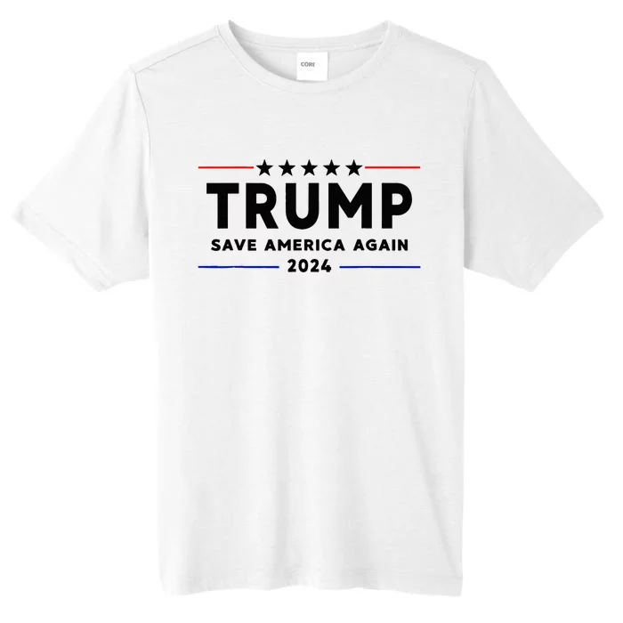 Trump 2024 Save America Again Vote Trump White ChromaSoft Performance T-Shirt