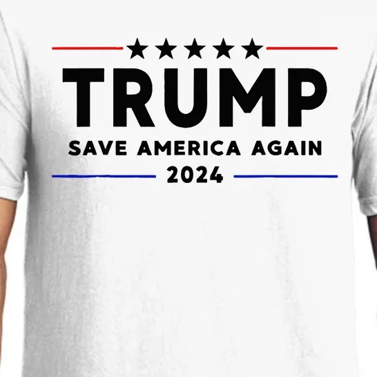 Trump 2024 Save America Again Vote Trump White Pajama Set