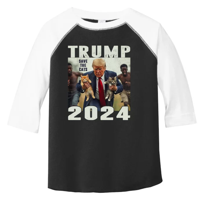 Trump 2024 Save The Cats Saying Debate Toddler Fine Jersey T-Shirt