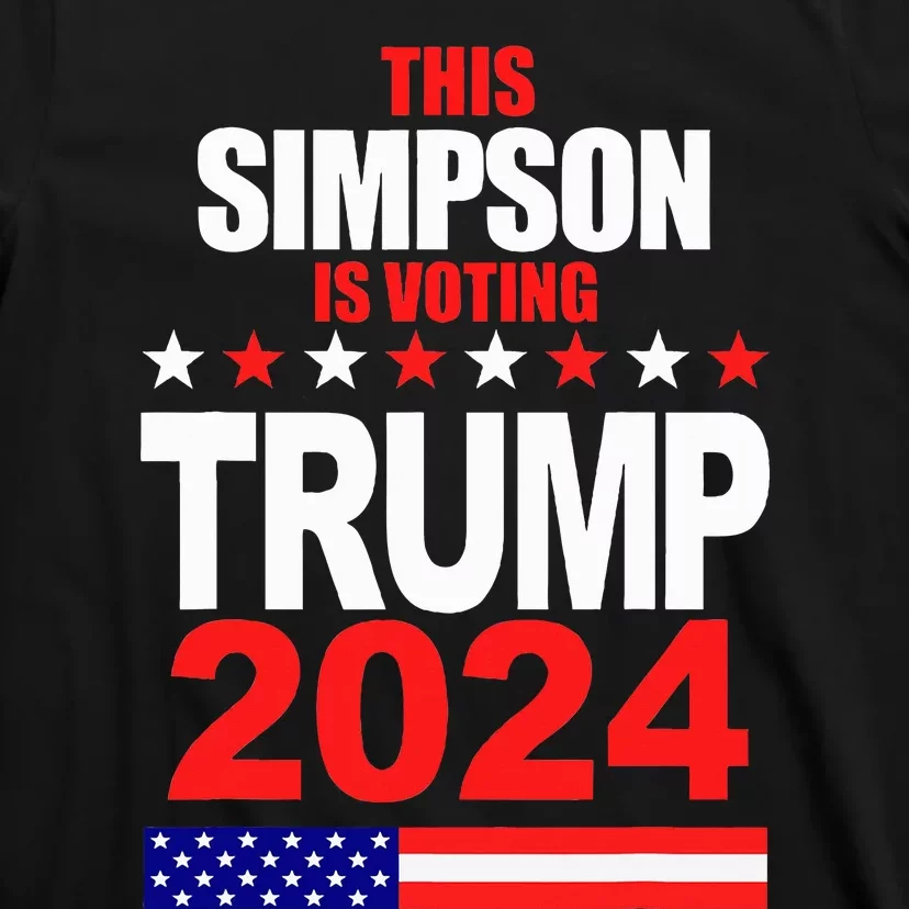 Trump 2024 Simpson Surname Family Voting Supporter T-Shirt