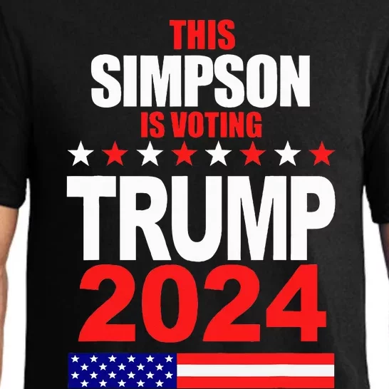 Trump 2024 Simpson Surname Family Voting Supporter Pajama Set