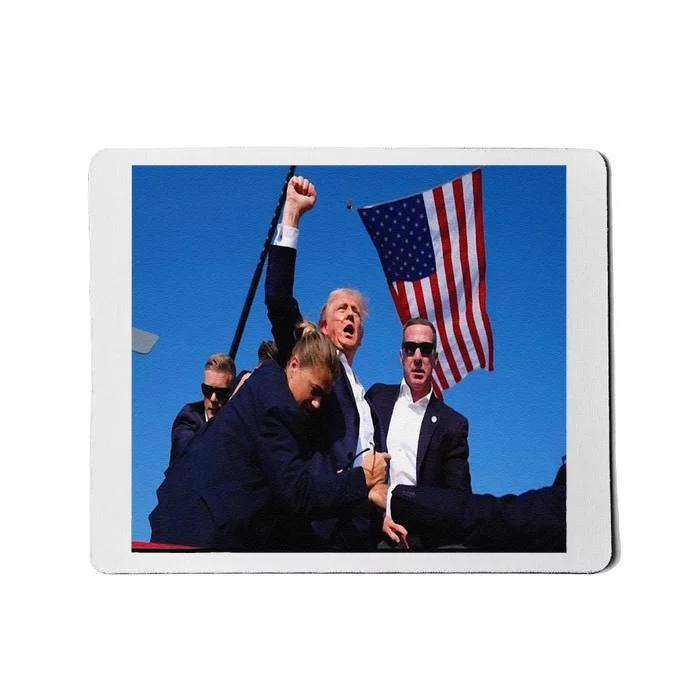 Trump 2024 Stay Strong Fist Pump Rally Secret Service Flag Mousepad