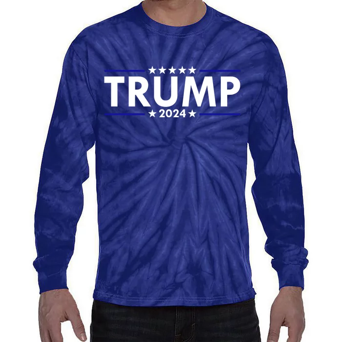 Trump 2024 Simple Logo Tie-Dye Long Sleeve Shirt