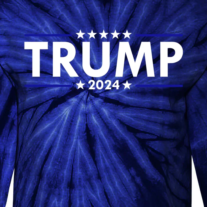 Trump 2024 Simple Logo Tie-Dye Long Sleeve Shirt