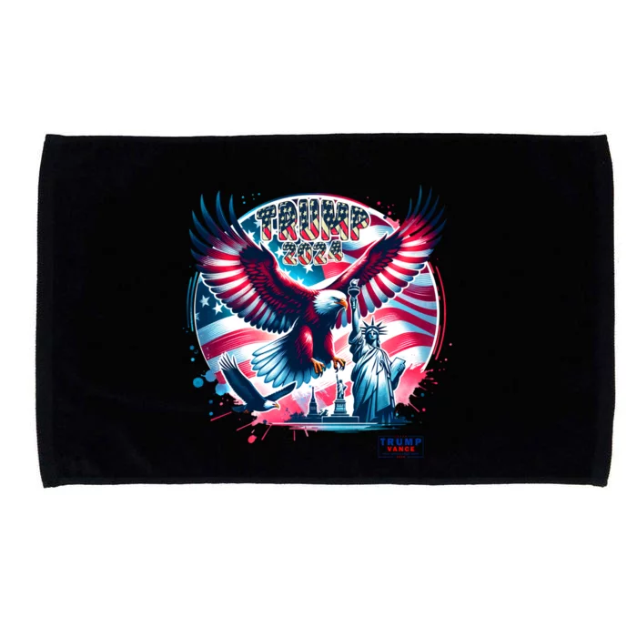 Trump 2024 Statue Of Liberty Eagle Freedom Microfiber Hand Towel