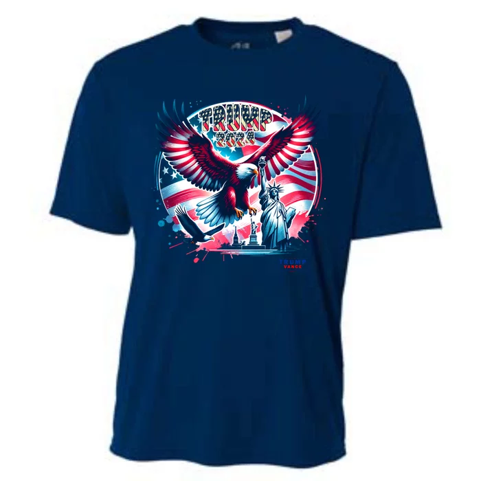 Trump 2024 Statue Of Liberty Eagle Freedom Cooling Performance Crew T-Shirt