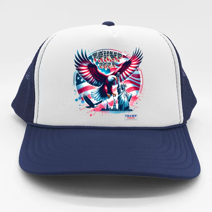 Trump 2024 Statue Of Liberty Eagle Freedom Trucker Hat