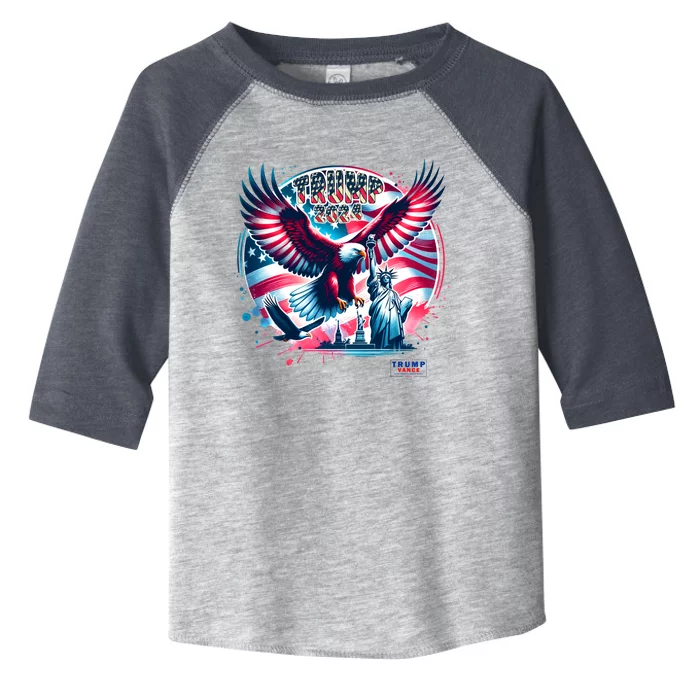 Trump 2024 Statue Of Liberty Eagle Freedom Toddler Fine Jersey T-Shirt