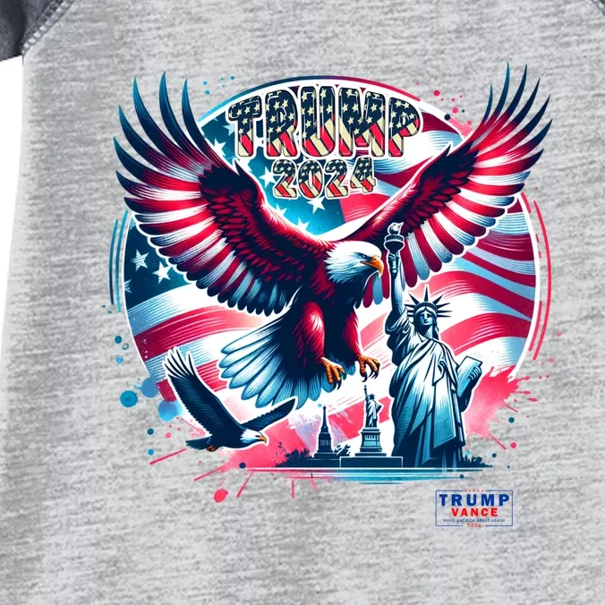 Trump 2024 Statue Of Liberty Eagle Freedom Infant Baby Jersey Bodysuit