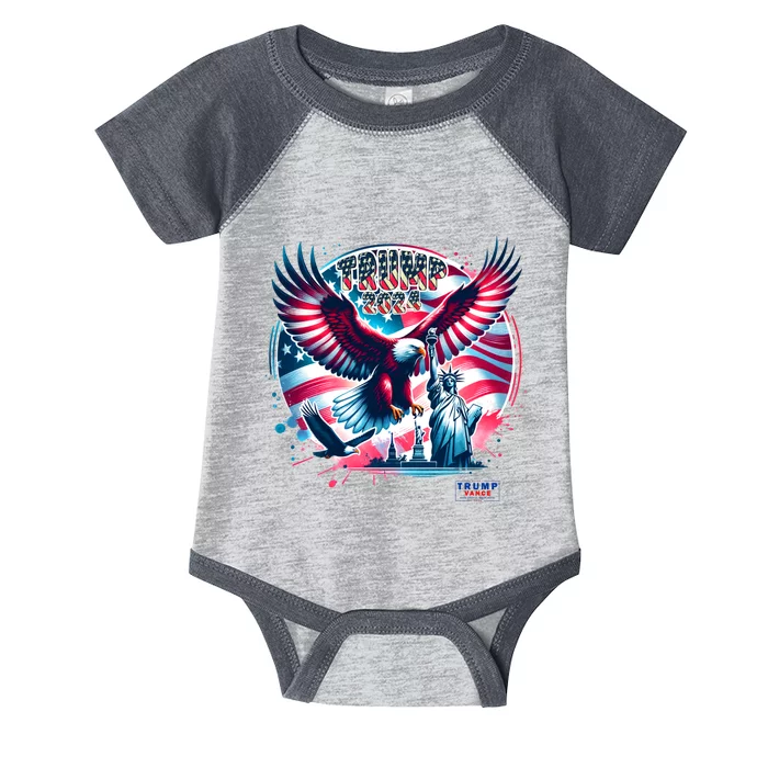 Trump 2024 Statue Of Liberty Eagle Freedom Infant Baby Jersey Bodysuit