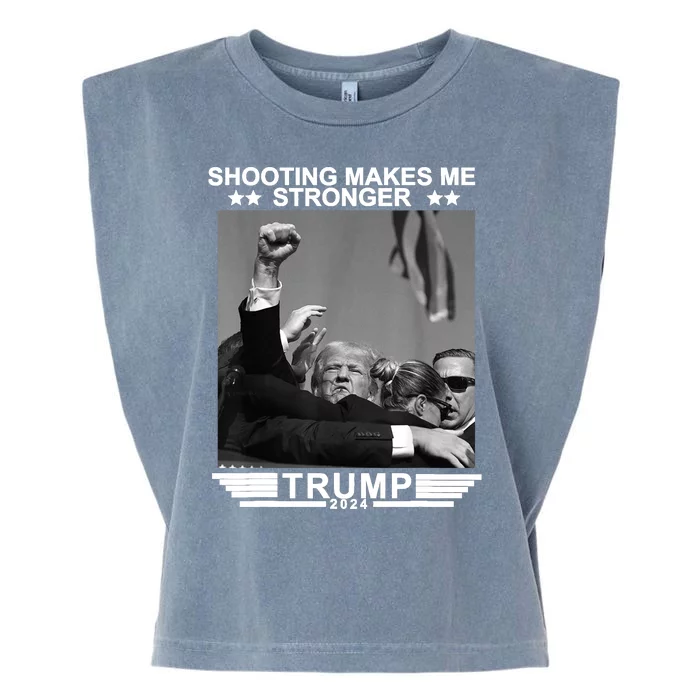 Trump 2024 Shooting Makes Me Stronger Garment-Dyed Women's Muscle Tee