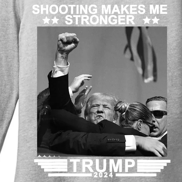 Trump 2024 Shooting Makes Me Stronger Womens CVC Long Sleeve Shirt