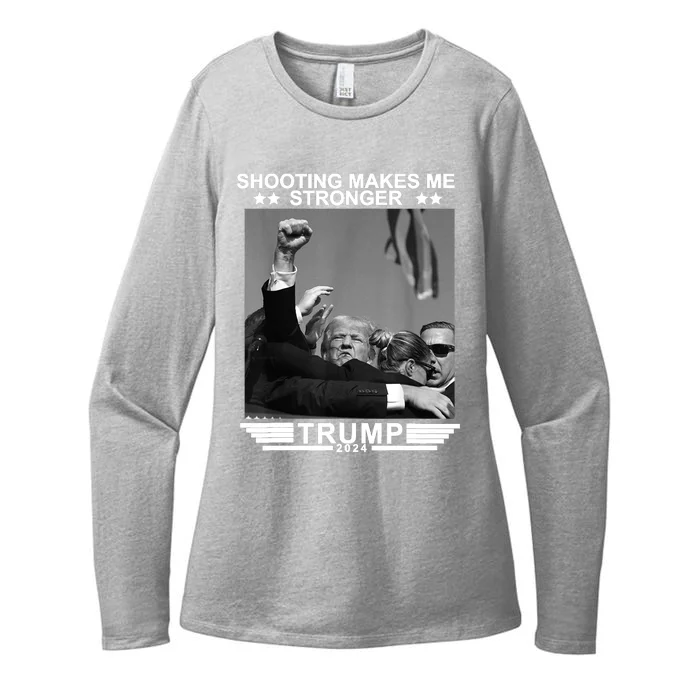 Trump 2024 Shooting Makes Me Stronger Womens CVC Long Sleeve Shirt