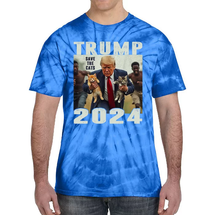 Trump 2024 Save The Cats Saying Debate Tie-Dye T-Shirt