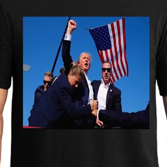 Trump 2024 Stay Strong Fist Pump Rally Secret Service Flag Pajama Set