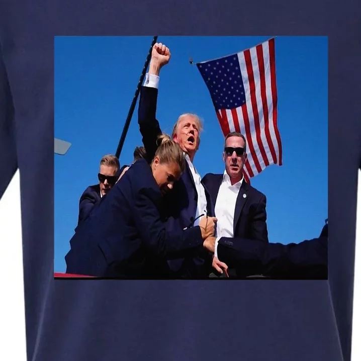 Trump 2024 Stay Strong Fist Pump Rally Secret Service Flag Sueded Cloud Jersey T-Shirt