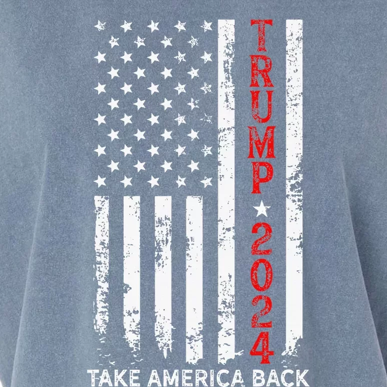 Trump 2024 Take America Back Election Patriotic Flag Garment-Dyed Women's Muscle Tee