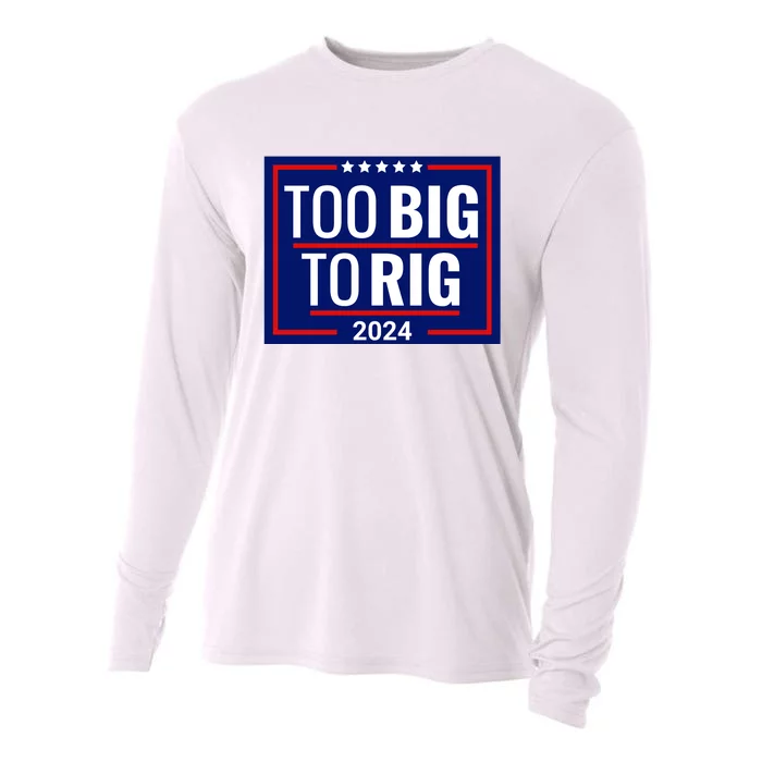 Trump 2024 Too Big To Rig Cooling Performance Long Sleeve Crew