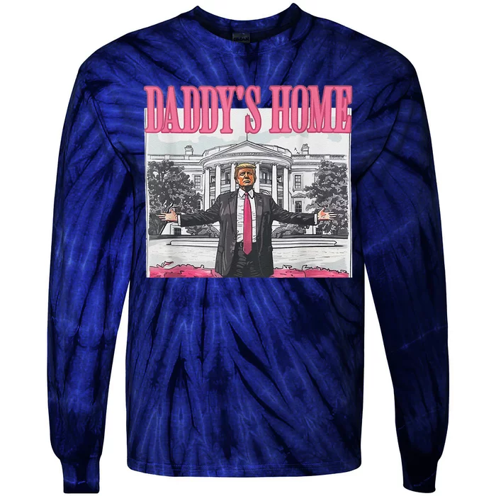 Trump 2024 Take America Back DaddyS Home Trump Pink 2024 Tie-Dye Long Sleeve Shirt