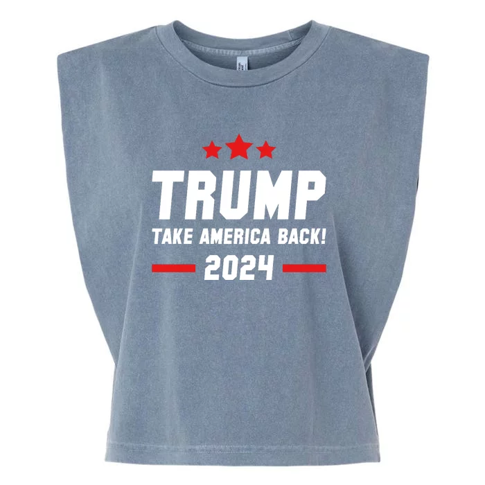 Trump 2024 Take America Back Garment-Dyed Women's Muscle Tee