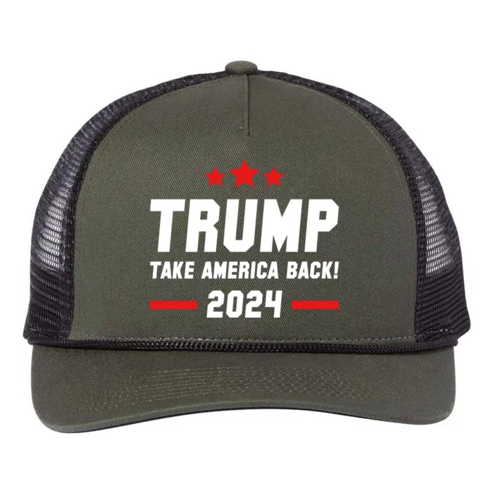 Trump 2024 Take America Back Retro Rope Trucker Hat Cap