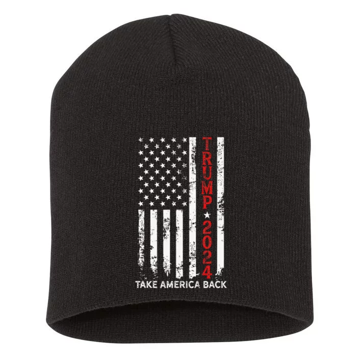 Trump 2024 Take America Back Election Short Acrylic Beanie