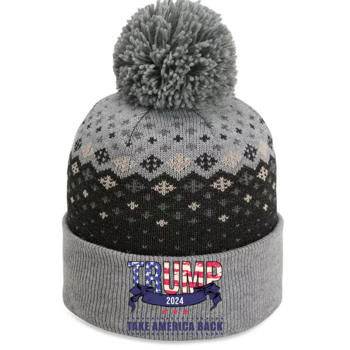 Trump 2024 Take America Back Election The Baniff Cuffed Pom Beanie