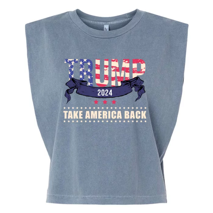 Trump 2024 Take America Back Election Garment-Dyed Women's Muscle Tee