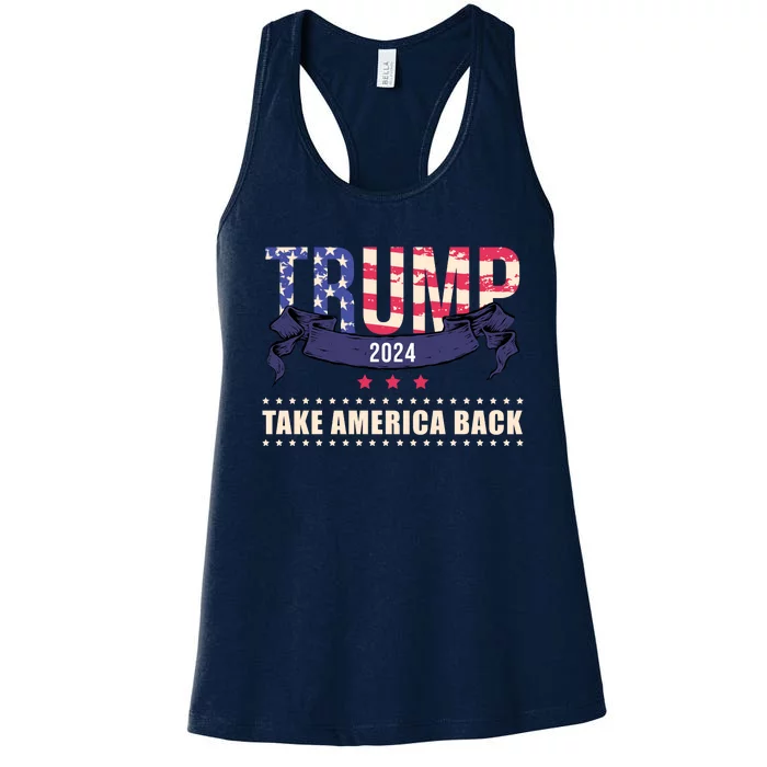 Trump 2024 Take America Back Election Women's Racerback Tank