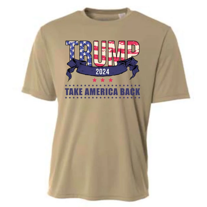 Trump 2024 Take America Back Election Cooling Performance Crew T-Shirt