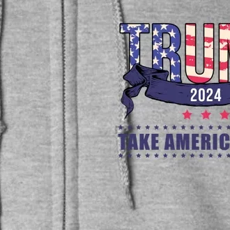 Trump 2024 Take America Back Election Full Zip Hoodie