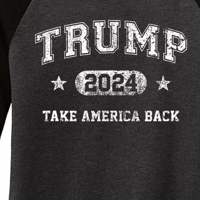 Trump 2024 Take America Back Women's Tri-Blend 3/4-Sleeve Raglan Shirt