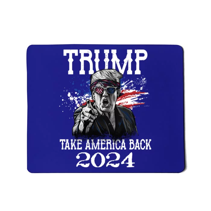 Trump 2024 Take America Back Us Flag Vintage Trump 2024 Gift Mousepad