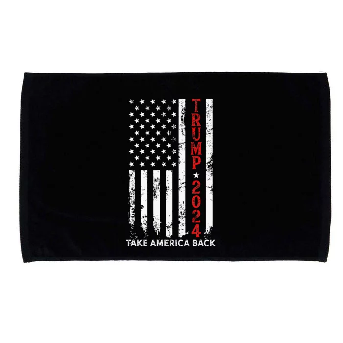 Trump 2024 Take America Back Election Patriotic Flag Microfiber Hand Towel