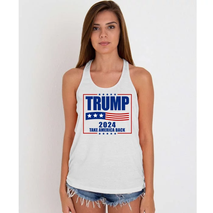 Trump 2024 Take America Back Women's Knotted Racerback Tank