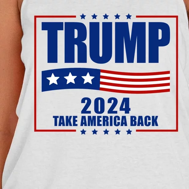 Trump 2024 Take America Back Women's Knotted Racerback Tank