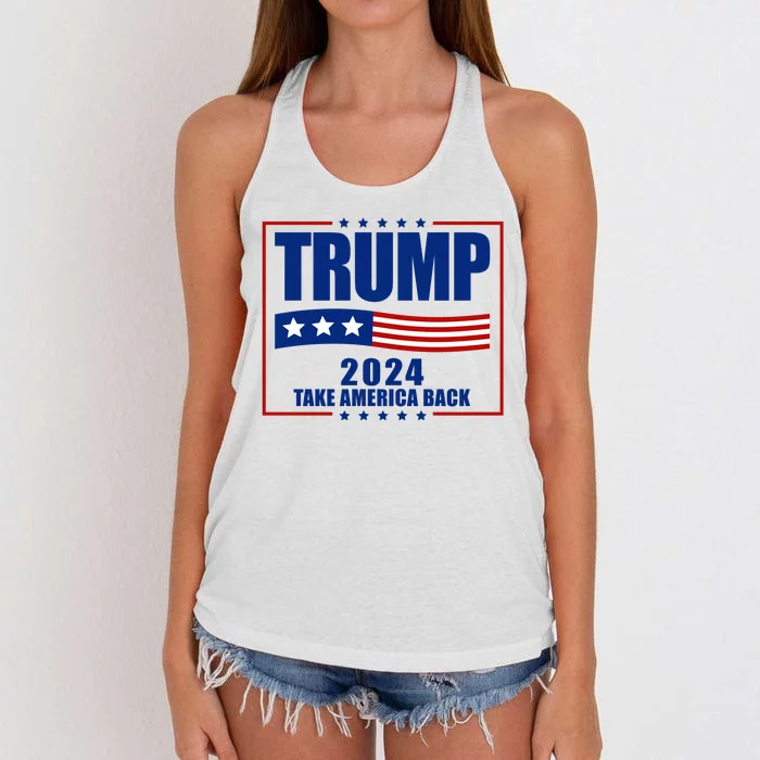 Trump 2024 Take America Back Women's Knotted Racerback Tank