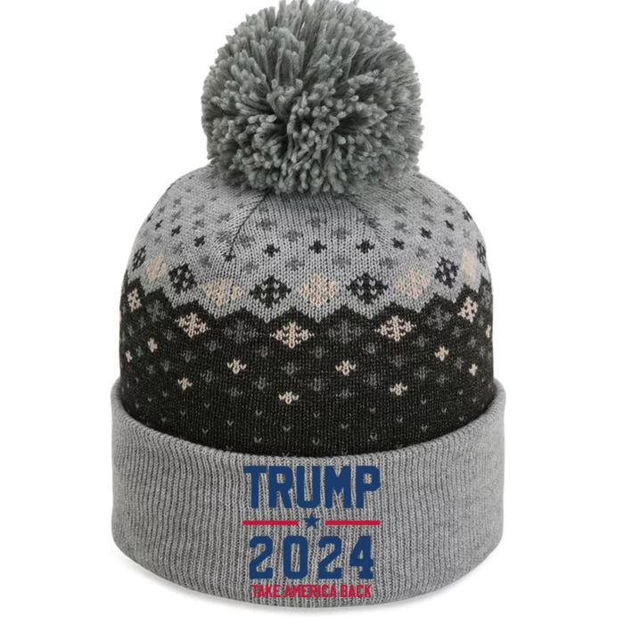 Trump 2024 Take America Back Conservative Republican The Baniff Cuffed Pom Beanie