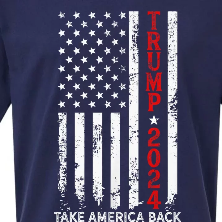 Trump 2024 Take America Back Election Patriotic Flag Sueded Cloud Jersey T-Shirt