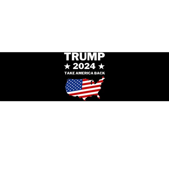 Trump 2024 Take America Back American Flag Pro Trump Bumper Sticker